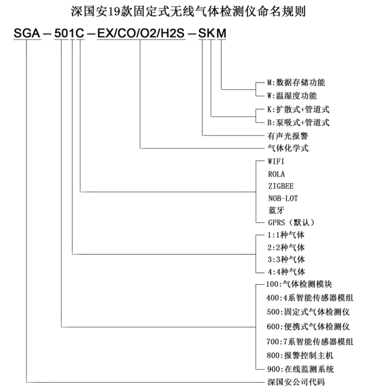 無線電石氣檢測儀命名規則